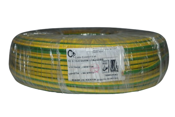 16MM Single Core Cable Yellow/ Green(9 MTR ROLL)