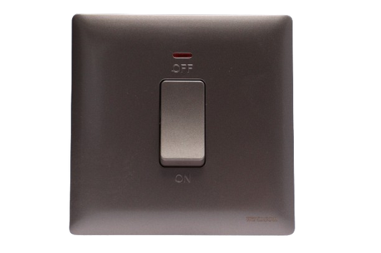 Windsor Innova Light Coffee 1-Gang Double Pole Switch with Neon Indicator 2A - 91324CF