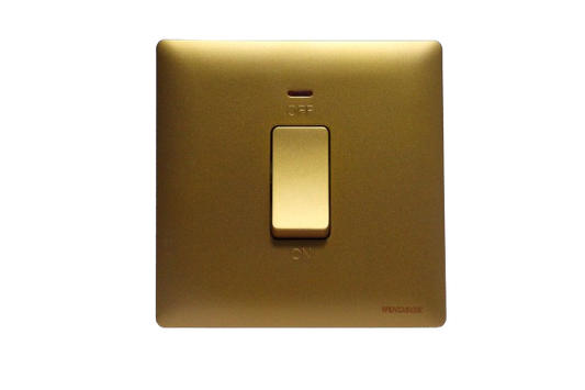 Windsor Innova Golden 1-Gang Double Pole Switch with Neon Indicator 2A - 91324DY