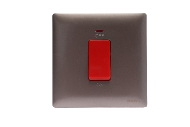 Windsor Innova Light Coffee 1-Gang Double Pole Switch with Neon Indicator 45A - 91327CF