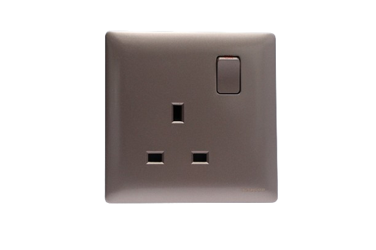 Windsor Innova Light Coffee 13A 1 Gang Switched Socket - 9145CF