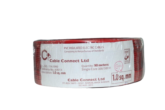 1MM Single Core Cable Red (9 MTR ROLL)
