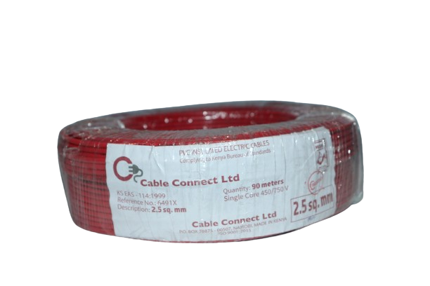 2.5MM Single Core Cable Red (9 MTR ROLL)
