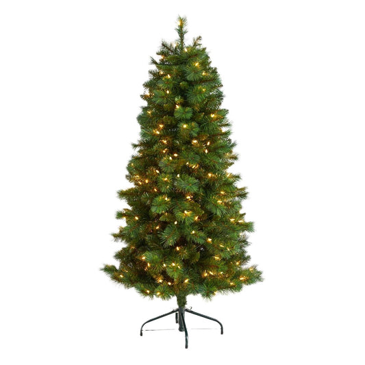 5ft Pre-Lit Christmas Tree with 140 LED Lights – Festive Indoor Decoration