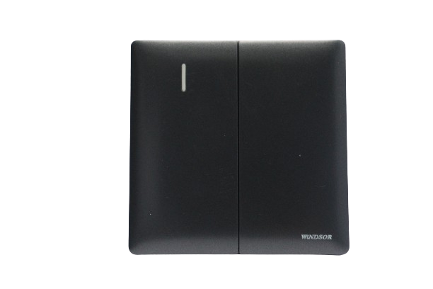Windsor Innova Black 2 Gang 2 Way Switch, 1A - 9134GB
