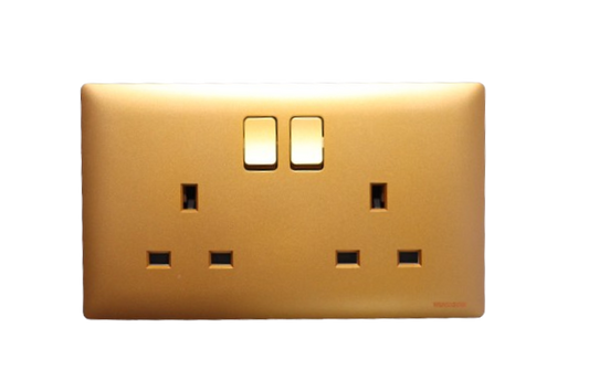 Windsor Innova Golden 13A 2 Gang Switched Socket - 9146DY