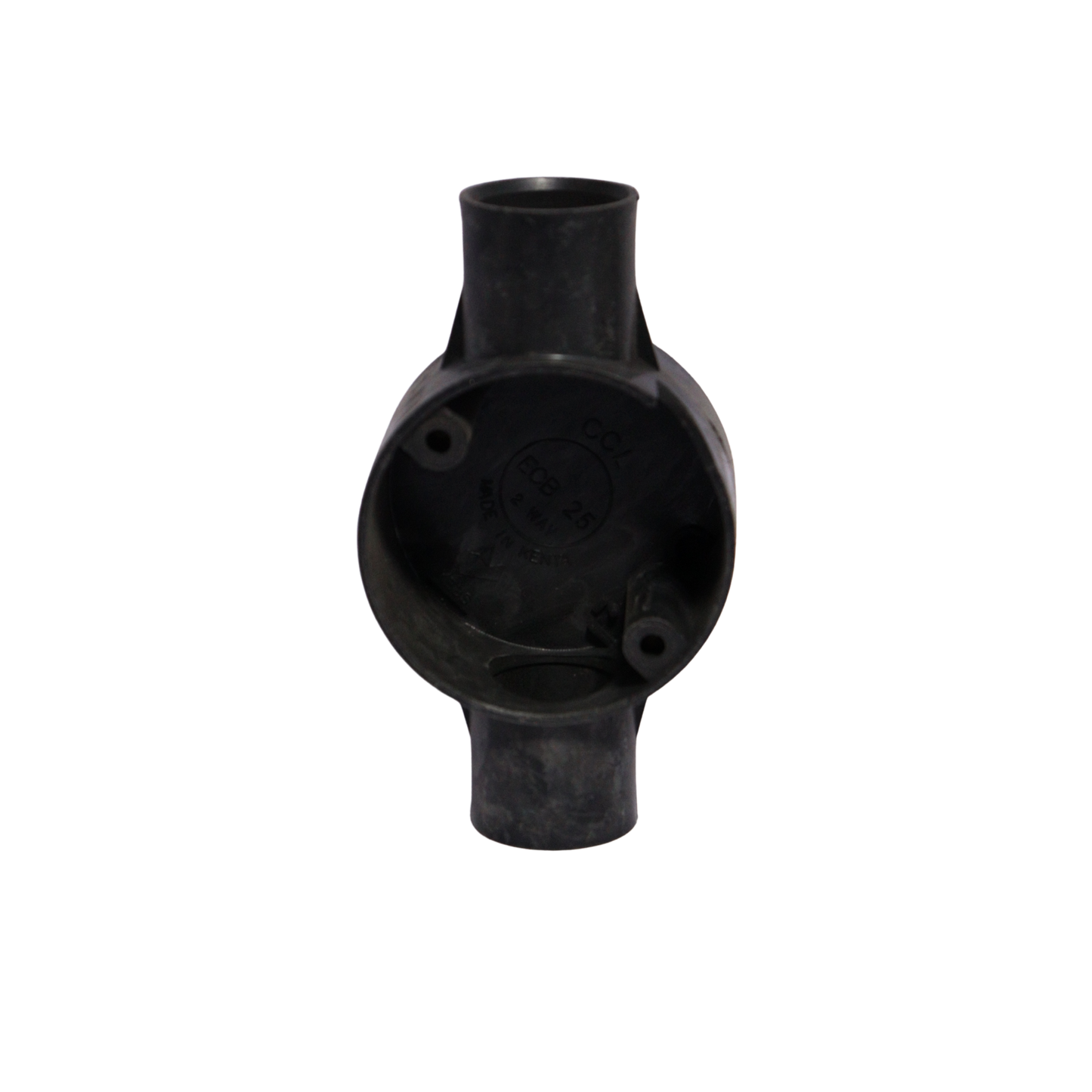 20MM 2 Way Through PVC Junction Box Black