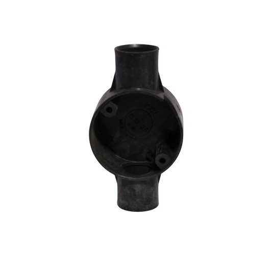 20MM 2 Way Through PVC Junction Box Black