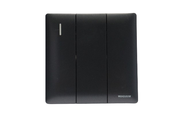 Windsor Innova Black 3-Gang 2-Way Switch, 1A - 9136GB