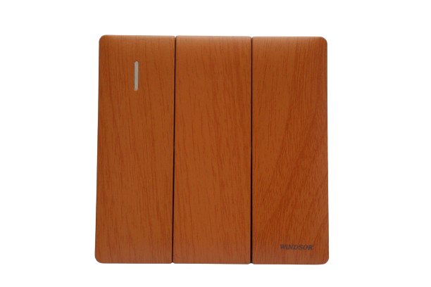 Windsor Innova Light Wooden 3-Gang 2-Way Switch 1A - 9136LW