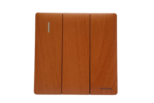Windsor Innova Light Wooden 3-Gang 2-Way Switch 1A - 9136LW