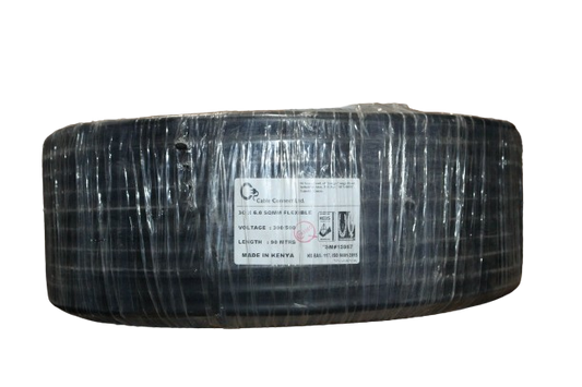 6MM X 3CORE Copper Round Flex Cable Black (9 MTR ROLL)
