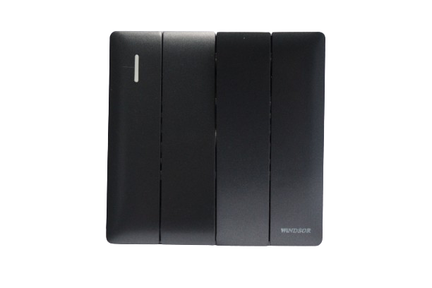 Windsor Innova Black 4-Gang 2-Way Switch 1A - 91364GB