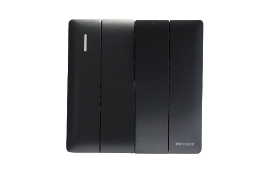 Windsor Innova Black 4-Gang 2-Way Switch 1A - 91364GB