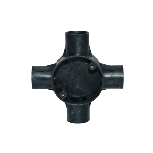 20MM 4 Way PVC Junction Box Black