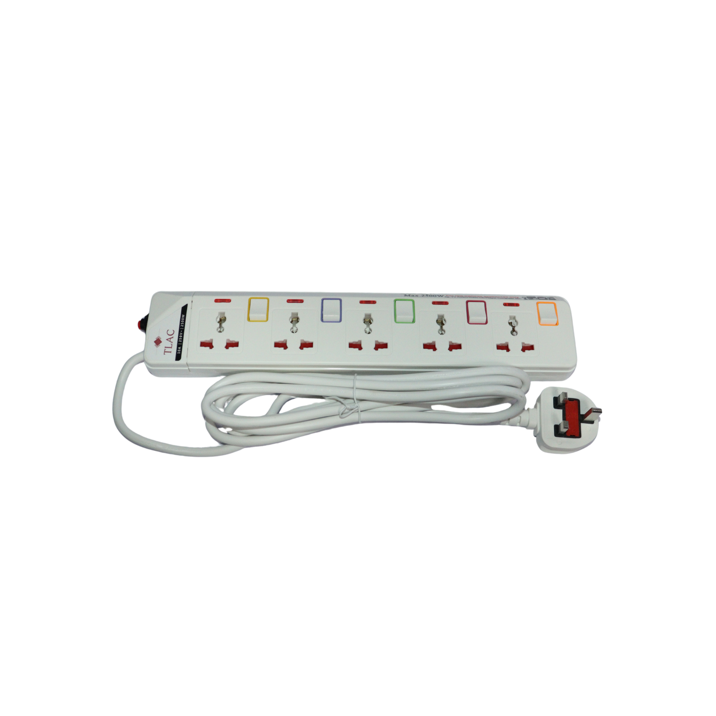 5-Way Extension Socket with Surge Protector T-105 – TLAC