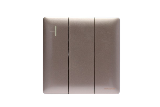 Windsor Innova Silver 3 Gang 2 Way Switch, 1A - 9136DS