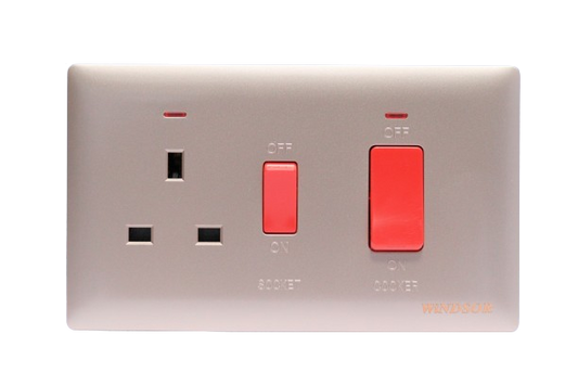 Windsor Innova Gold 45A Cooker Control Unit with 13A Socket with Neon Indicator - 91331CH