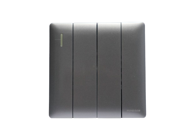 Windsor Innova Grey 4 Gang 2 Way Switch 1A - 91364EFGR