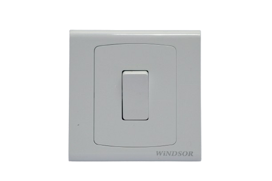 Windsor Royal Star White  1 Gang 1 Way Switch 1A - D31