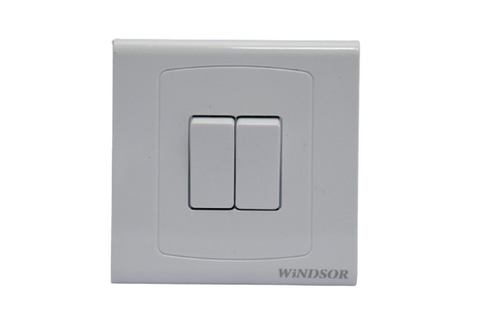 Windsor Royal Star White 2 Gang 2 Way Switch 1A - D34