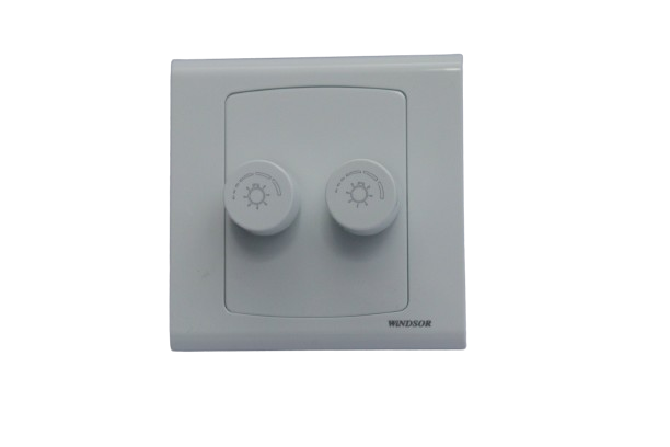 Windsor Royal Star White 2 Gang 4W Dimmer Switch, Single Pole - D354