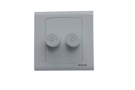 Windsor Royal Star White 2 Gang 4W Dimmer Switch, Single Pole - D354
