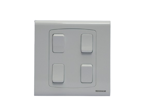 Windsor Royal Star White 4 Gang 2 Way Switch 1A - D364