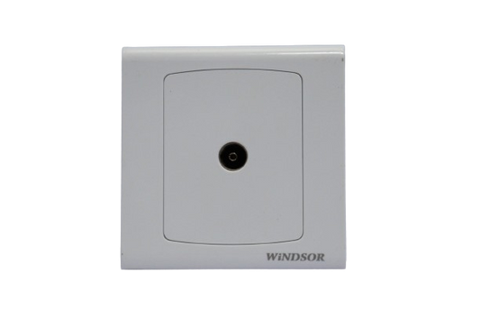 Windsor Royal Star White Coaxial Socket Single Outlet - D432