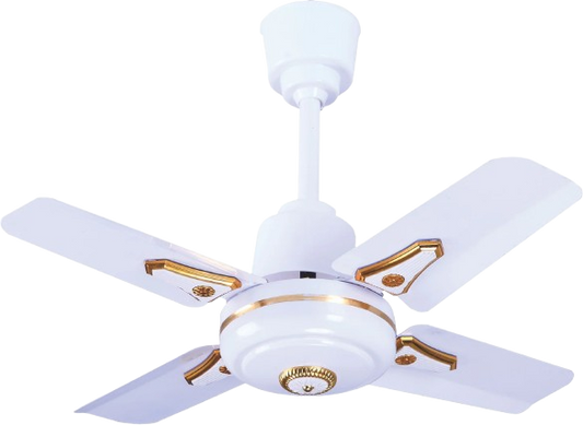 24" Ceiling Fan – 4 Metal Blades with Design