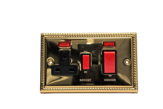 Windsor Noble Gold 45A Cooker Control Unit with Socket and Neon Indicator - G331
