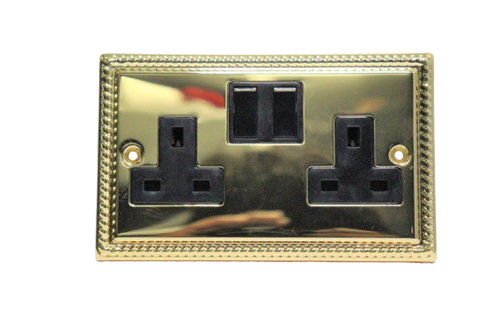 Windsor Noble Gold 13A 2 Gang Switched Socket - G46