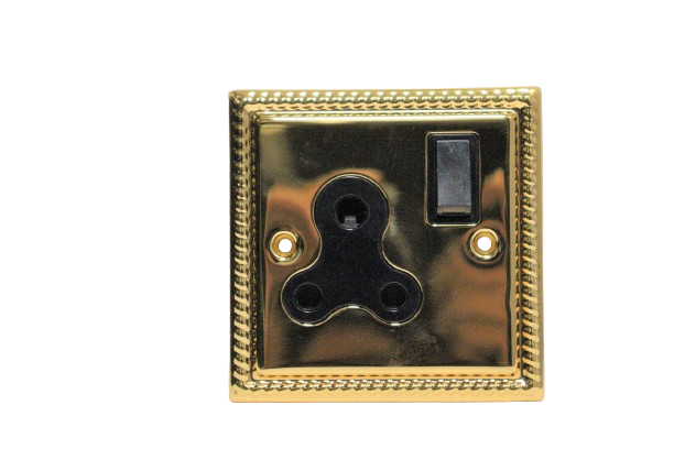 Windsor Noble Gold 15A 1 Gang Switched Round-Pin Socket - G429