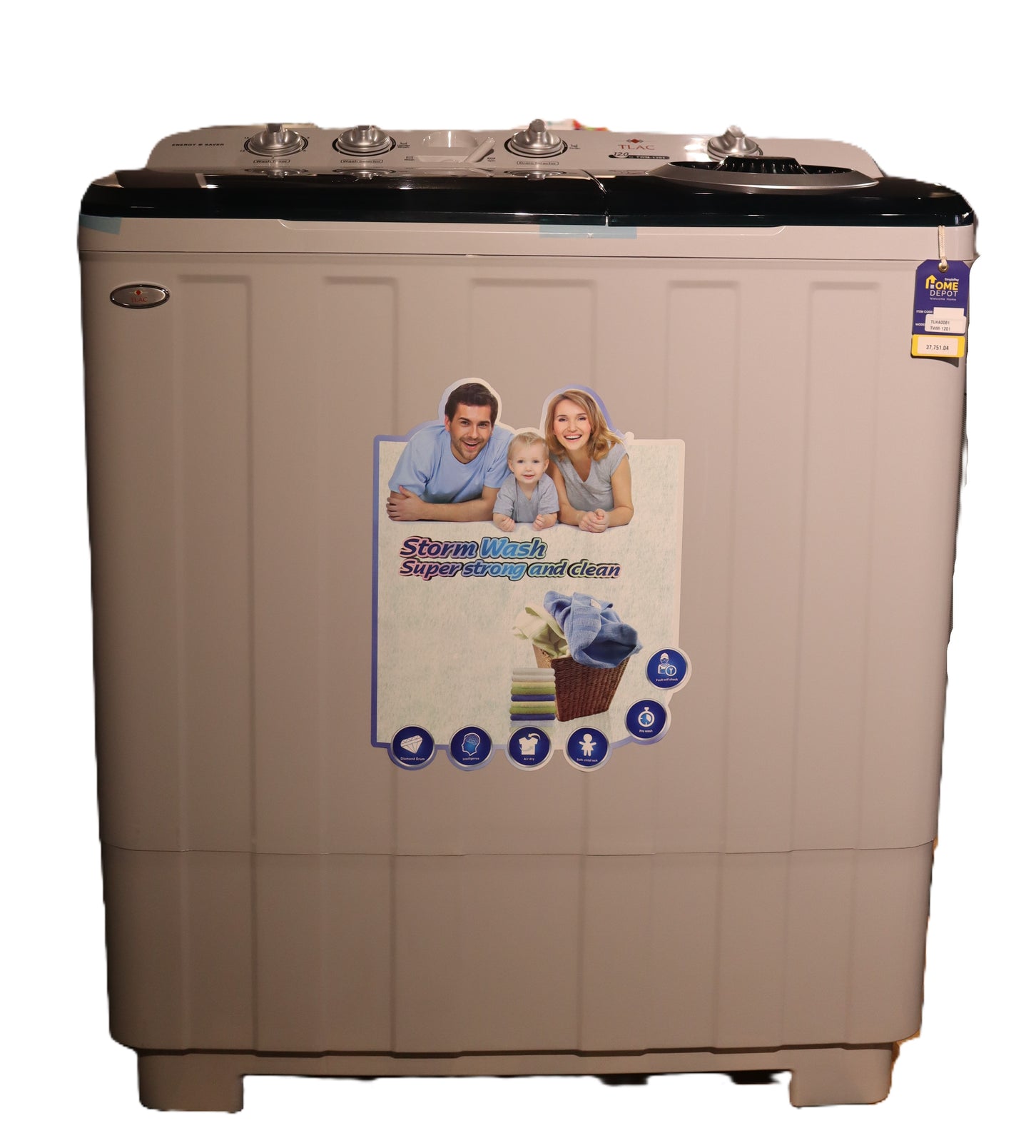 TLAC Twin Tub Semi-Automatic Washing Machine 12Kgs