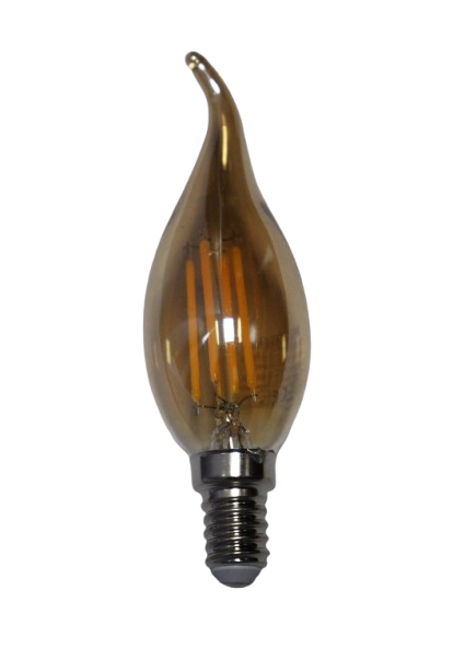 4W LED Filament Lamp, E14 Base, 2700K Warm White, C35L Shape