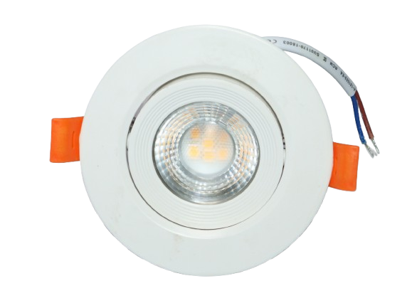 5W LED Rotatable Round Downlight, 38° Beam, 400LM, 6500K Daylight, Ra70, IP20, 220-240V