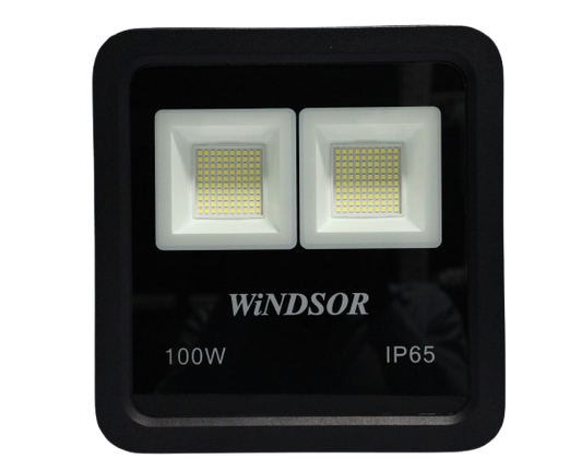 100W LED Floodlight, 6500K Daylight, 60° Beam Angle, White Color Body, 175-265V