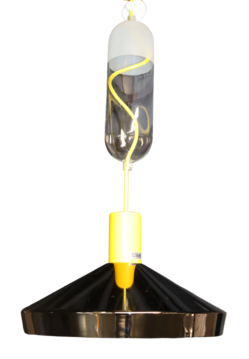 Leon & Sam Pendant Lamp Set – Yellow Finish, E27 Base