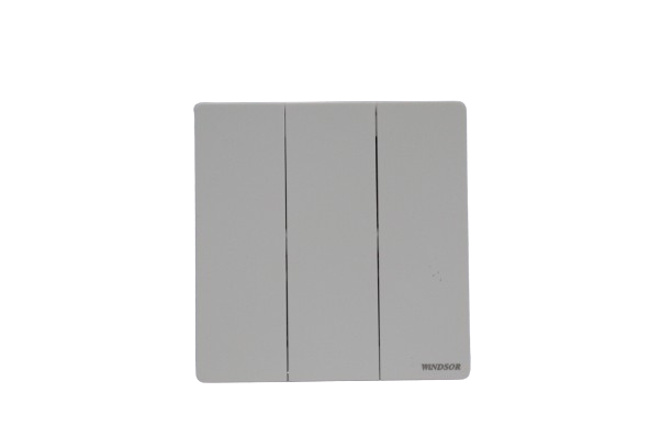 Windsor L&L Range Brushed White 3 Gang 2 Way Switch 1A - L36W