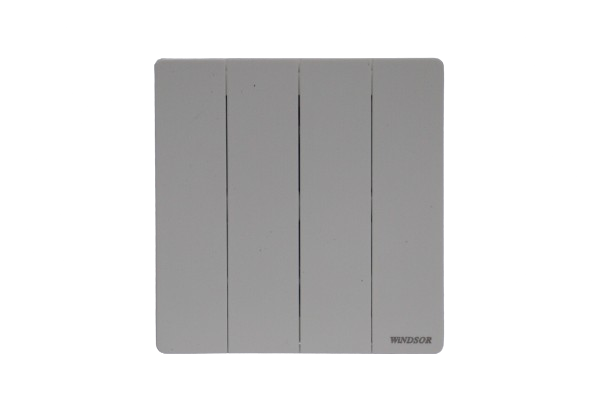 Windsor L&L Range Brushed White 4 Gang 2 Way Switch 1A - L364W