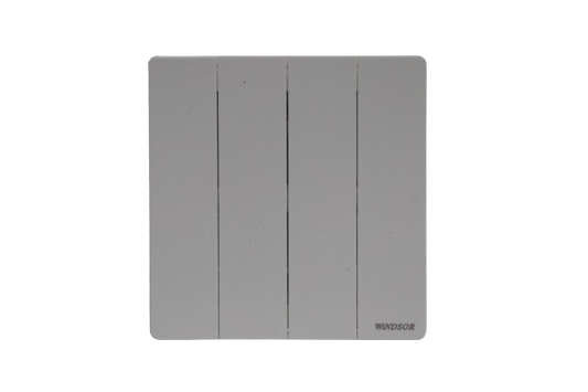 Windsor L&L Range Brushed White 4 Gang 2 Way Switch 1A - L364W