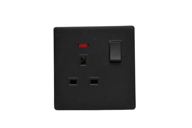Windsor L&L Range Black Velvet Touch 13A 1 Gang Switched Socket - L47B