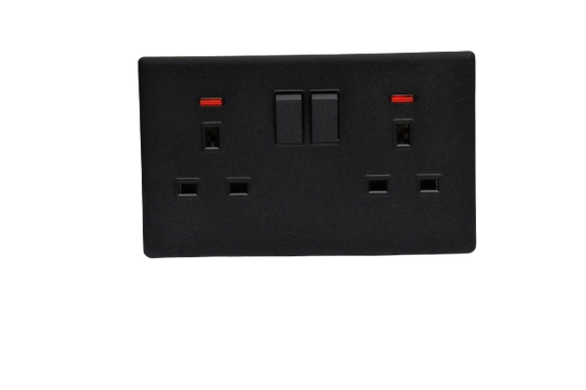 Windsor L&L Range Black Velvet Touch 13A 2 Gang Switched Socket - L48B