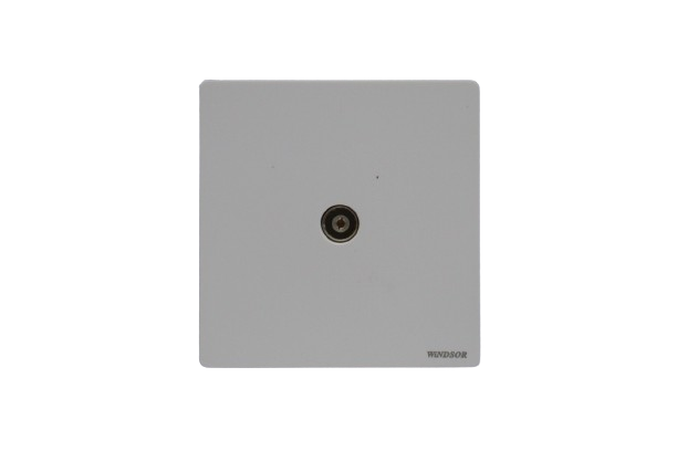 Windsor L&L Range Brushed White Coaxial Socket - L432W