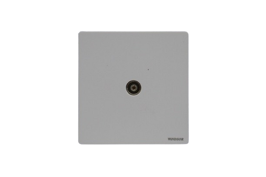 Windsor L&L Range Brushed White Coaxial Socket - L432W
