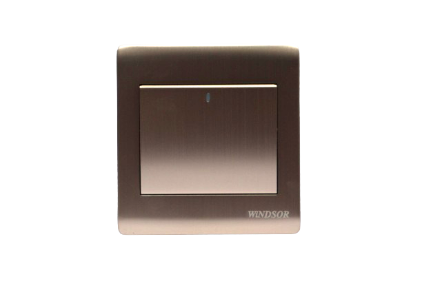 Windsor Metal Silk Gold 1 Gang 2 Way Switch - MS32J