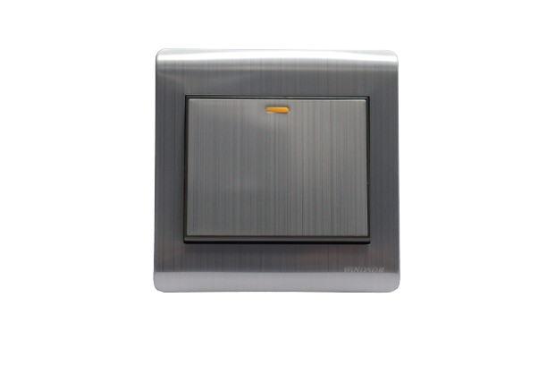 Windsor Metal Silk Silver 1 Gang 2 Way Switch - MS32Y