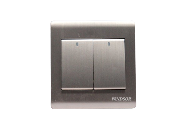 Windsor Metal Silk Gold 2 Gang 2 Way Switch - MS34J