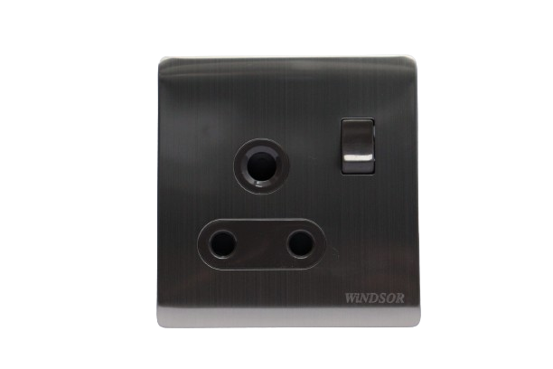 Windsor Metal Silk Silver 15A Switch Socket - MS429Y