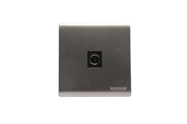 Windsor Metal Silk Gold Coaxial Socket, Single Outlet - MS432J